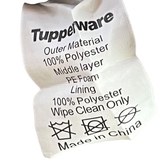 Tupperware Womens Quilted Hobo Handbag Lunch Tote Lunchbox Bag Travel Navy Pink - Picture 14 of 14